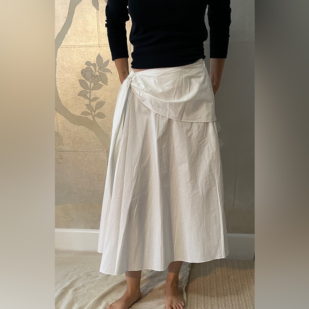 Theory White A-Line Skirt
